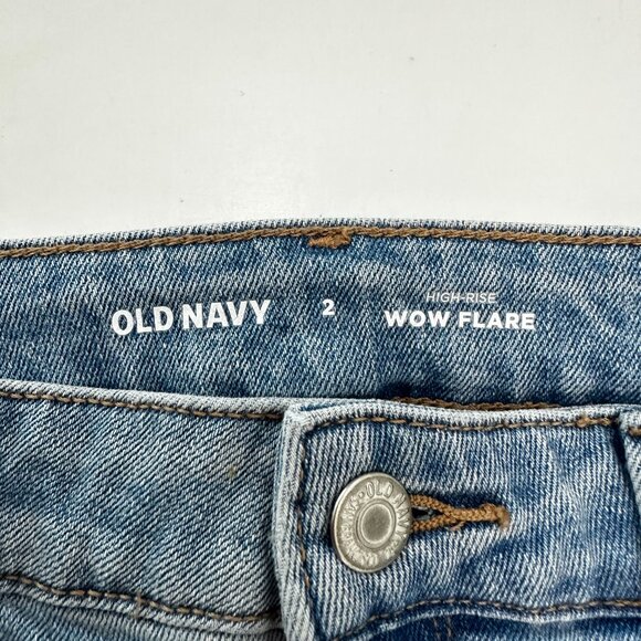 Old Navy High Rise Wow Flare Women's size 2 Light Blue Denim Jeans - Picture 3 of 5